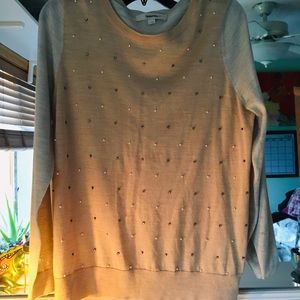 Loft two tone beaded sweater